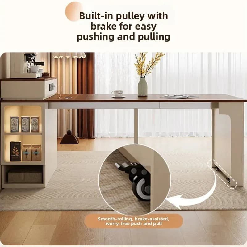 Dining table multi-functional small apartment dining table integrated foldable restaurant household storage simple