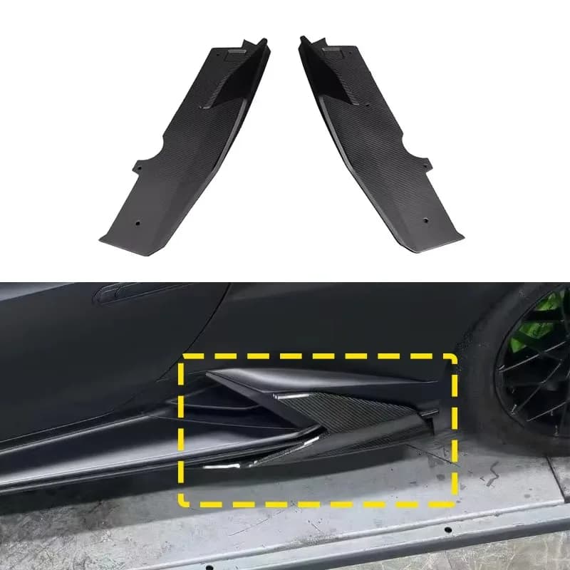 Vor Style Dry Carbon Fiber Side Skirts Body Kit For Lamborghini Huracan STO Evo RWD AWD Side Vents
