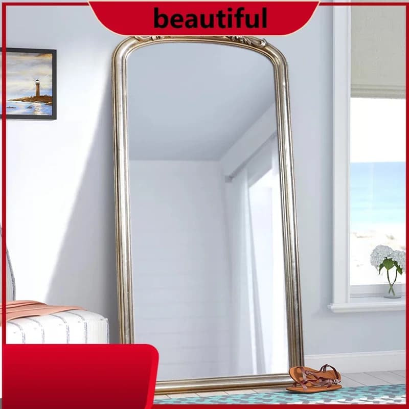 European and American carved full-body cloakroom fitting clothing store floor-to-ceiling changing mirror household