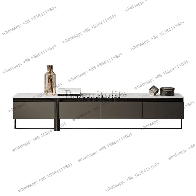 FGItalian minimalist living room TV cabinet Nordic minimalist marble floor cabinet