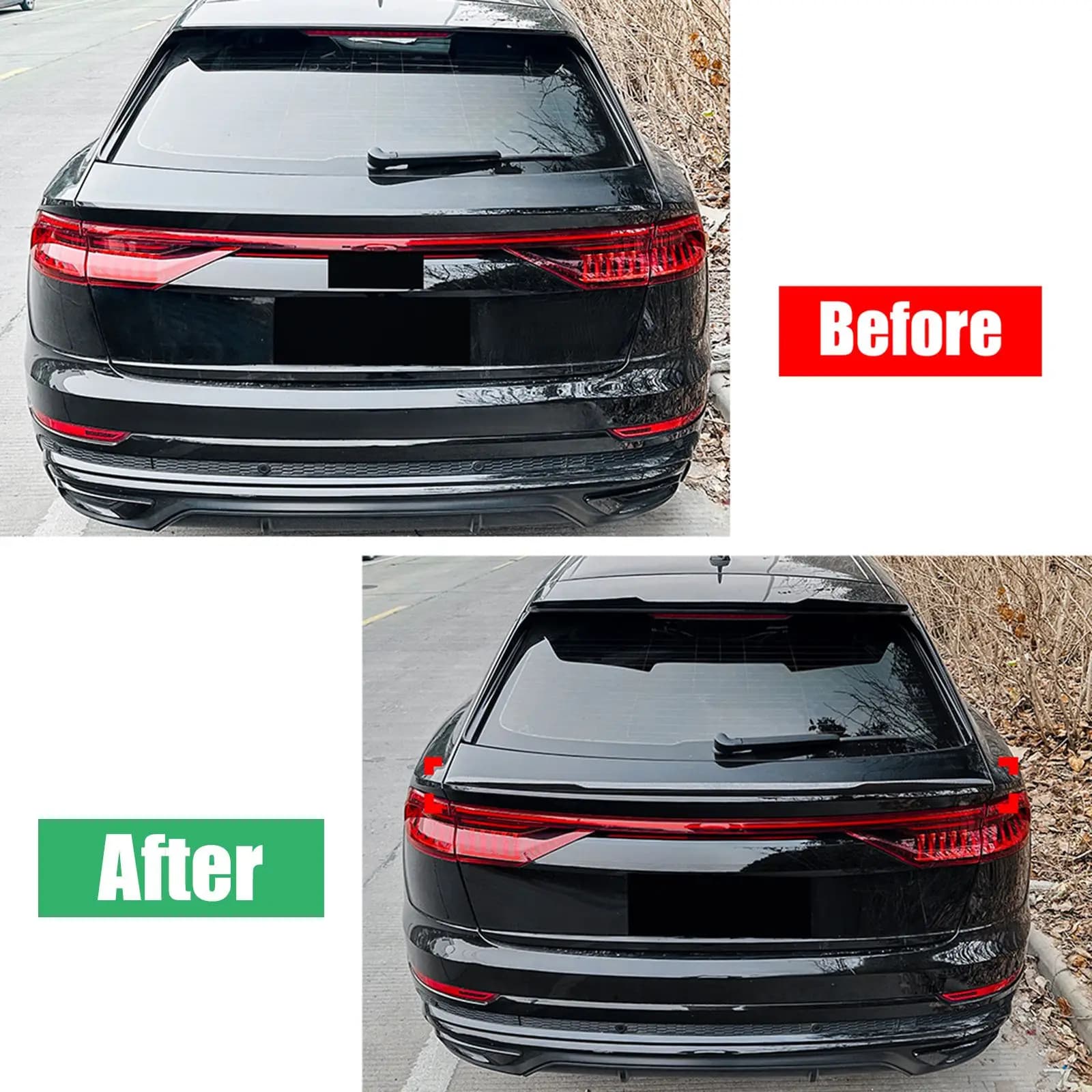 Car Tail Wings Fixed Wind Spoiler Tail Fin Decoration Accessories  For Audi Q8 SQ8 2019+