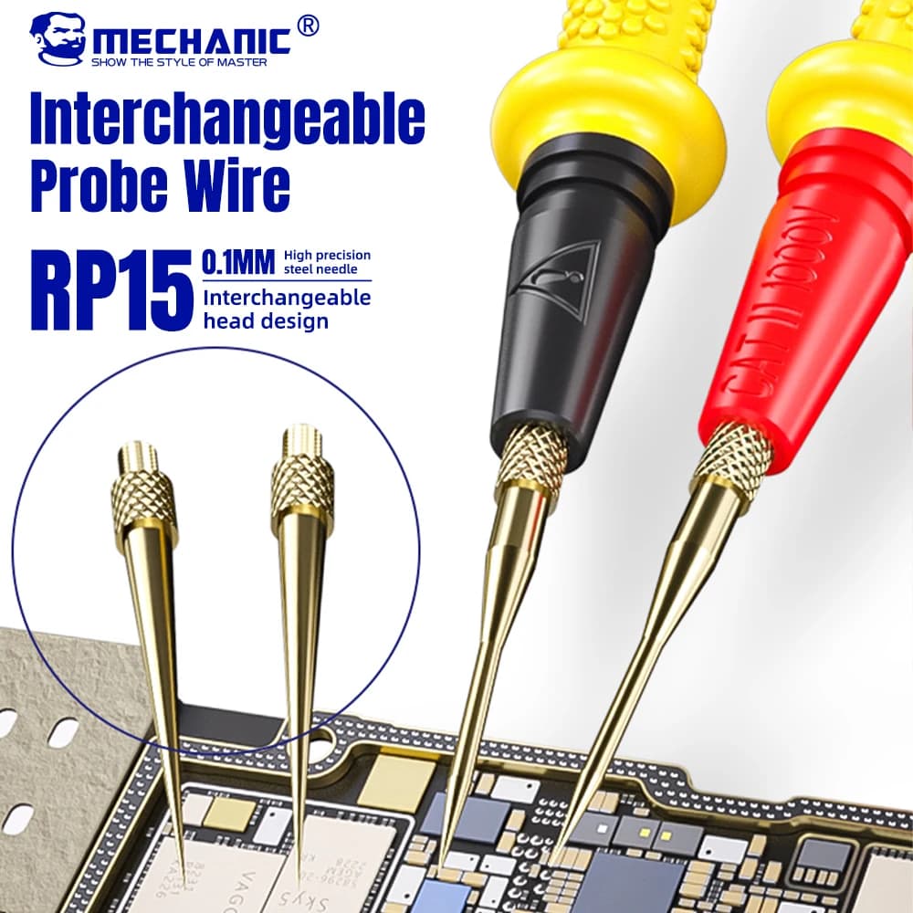 MECHANIC RP15 Multimeter Test Leads Stainless Steel Ultra Thin Anti Freezing Wire Replaceable Pen Tip  Universal for Multimeter
