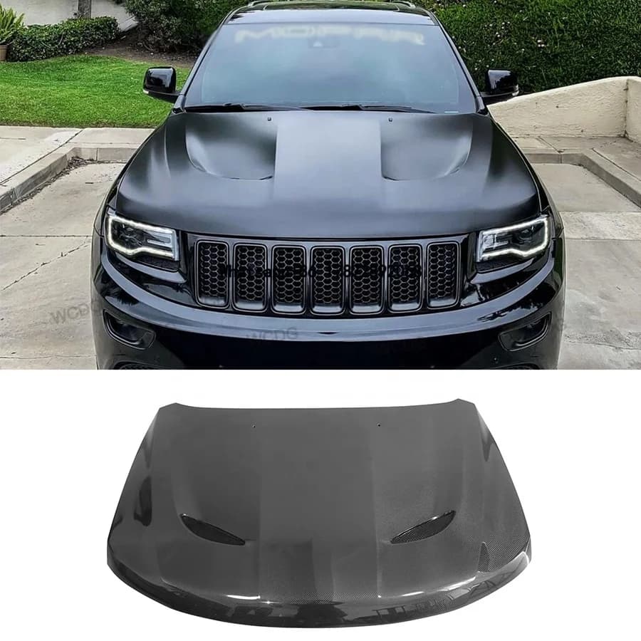For 2011-2023 Grand Cherokee Modified High Quality Carbon Fiber Hood Engine Hood Air Vented Cover Car Body Kit