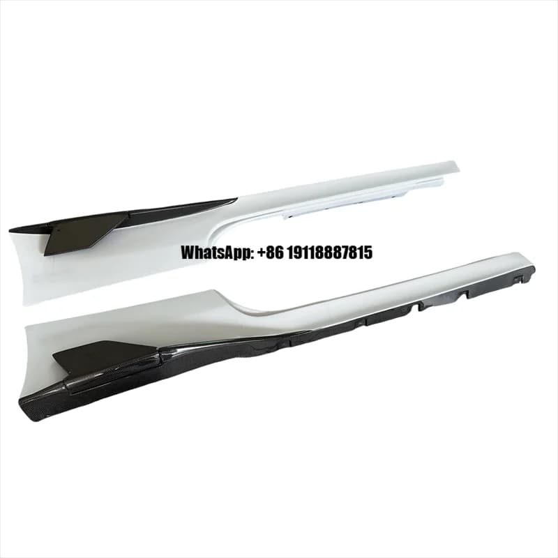 SP Style Carbon Fiber Car Body Lip Side Skirts for Ferrari 458 Italia Base Coupe 2-Door 11-13