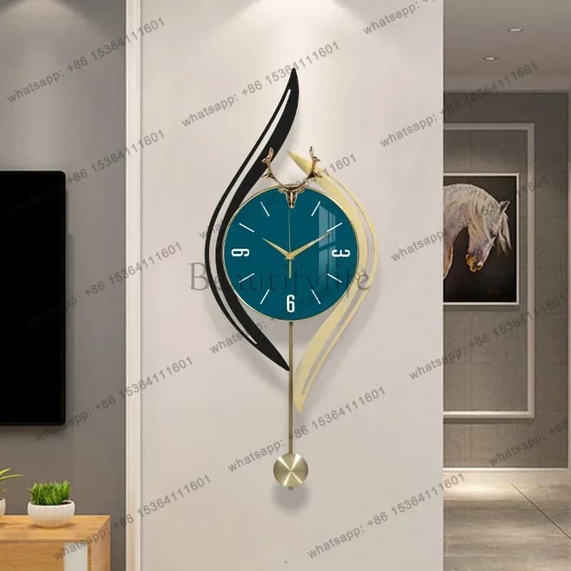 LJY Classic Office Fancy Wall Clocks Big Size Animal Minimalist Metal Wall Clocks Pendulum Designer Relojes De Pared Home Decor