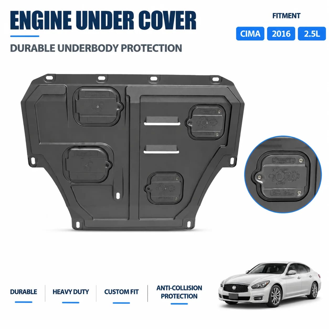Custom Fitment Heavy Duty Engine Skid Plate For Nissan Sylphy 2009-2021 1.6L/1.8L Underbody Anti-Collision Protection