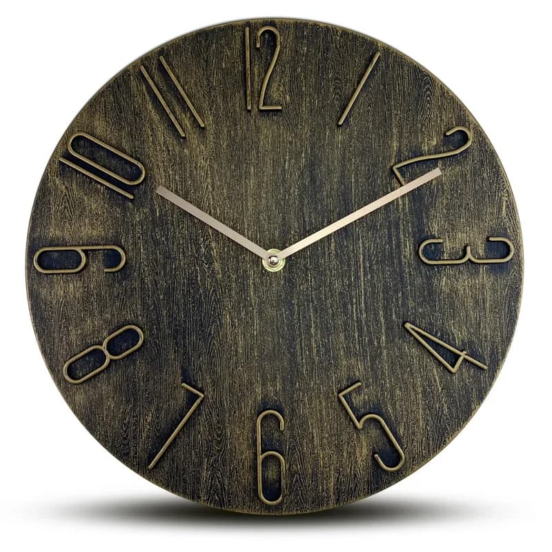 Silent European Vintage Wall Clock Creative Hanging Clock for Living Room Home Decor 30cm