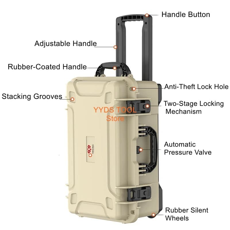 Multi-Functional Hardware Tool Storage Waterproof Toolbox Astronomy Telescope Photography Equipment Rolling Case