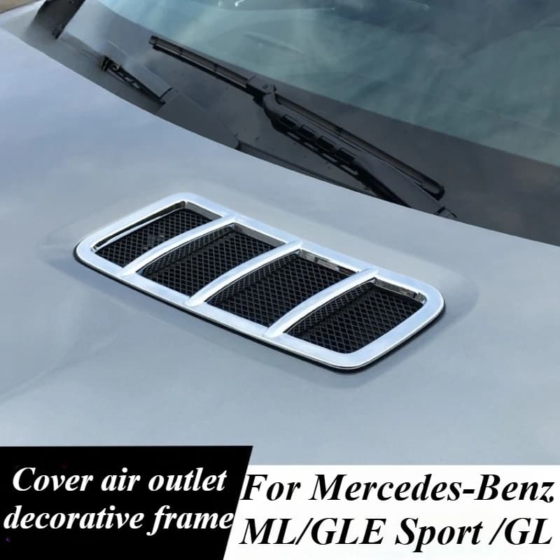 For Mercedes-Benz ML GL GLS GLE Sport Hood Vent Cover Trim ABS Carbon Fiber Look Custom Styling Exterior Car Accessories Parts