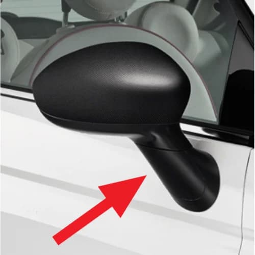 1PC Car Rearview Side Mirror Covers Cap For Fiat 500 2007 To 2024 Wing Mirror Arm Stem Cover Left / Right Passenger Side Parts
