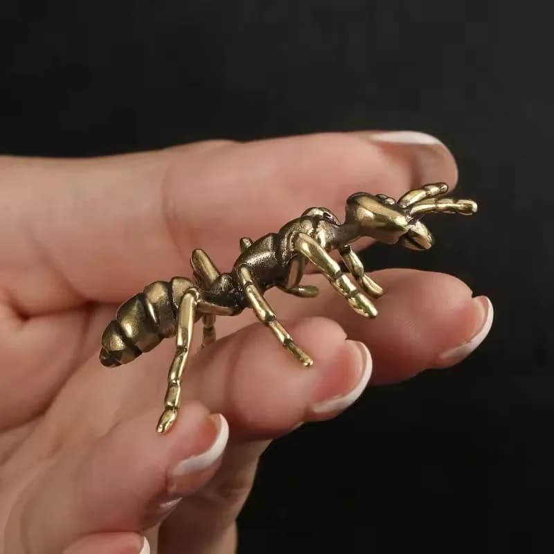 Brass Simulation Animal Ant Figurines Miniatures Funny Desktop Ornaments Accessories Table Tea Pet Crafts Retro Home Decorations