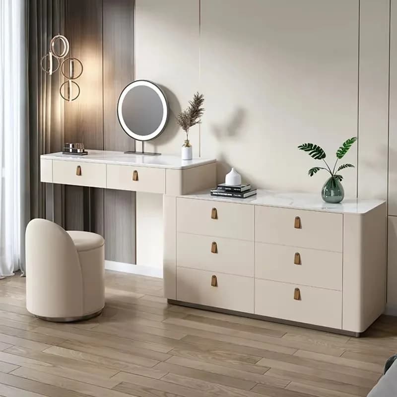 Aesthetic Minimalist Vanity Table Storage Large Organizer Drawers Dresser Salon Luxury Europa Tocador Mueble Bedroom Furniture