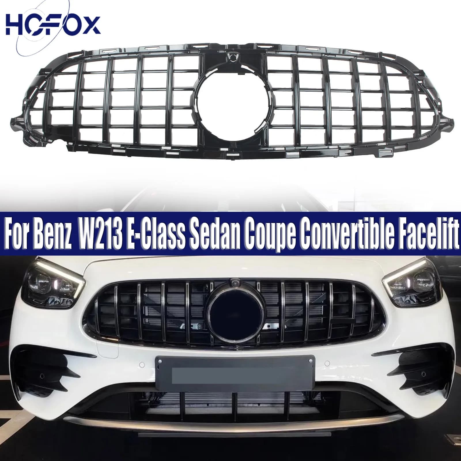 Front Grille Bumper Intake Hood Mesh Grid For Mercedes Benz W213 E-Class Sedan Coupe Convertible Facelift 2021 2022 2023
