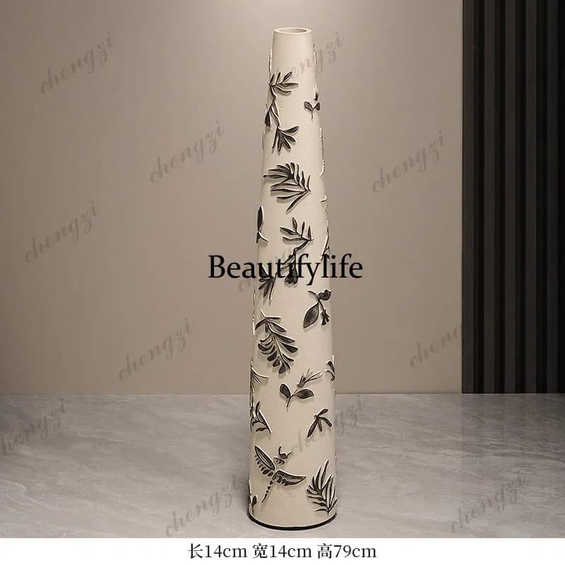 A95 minimalist TV cabinet next to the large vase ornament living room floor high home decoration