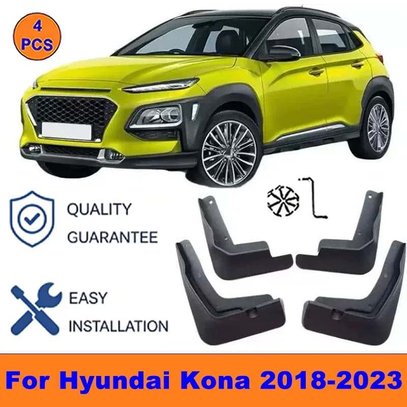 4Pcs Mud Flaps For Hyundai Kona 2018-2023- Splash Guards Front&Rear Wheel Fender Mudguards Car Exterior Protection Accessories