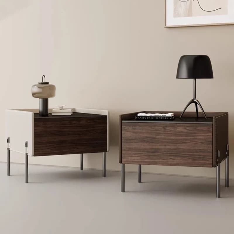 Italian Elegant Nightstands Minimalist Design Vintage Premium Nightstands With Hidden Storage Mesa De Cabeceira Furniture