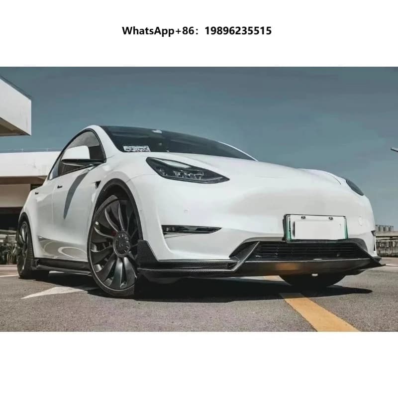 Hight Quality AD Style Carbon Fiber Body Kit for Model Y 2019-2023 Front Lip Diffuser Side Skirt Spoiler