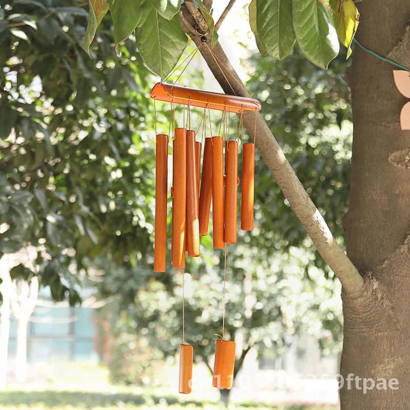 Creative bamboo tube wind chime decorative crafts bamboo long wind chime scenic outdoor ancient wooden wind chime