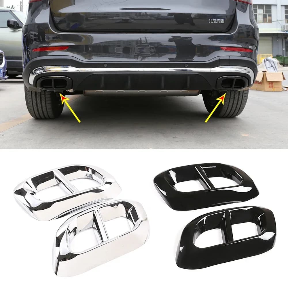 For 2020-22 Mercedes-Benz GLE 350 GLE 450 GLC GLS W167 X253 X167 2020 ABS car muffler exhaust pipe tail cover decorative sticker