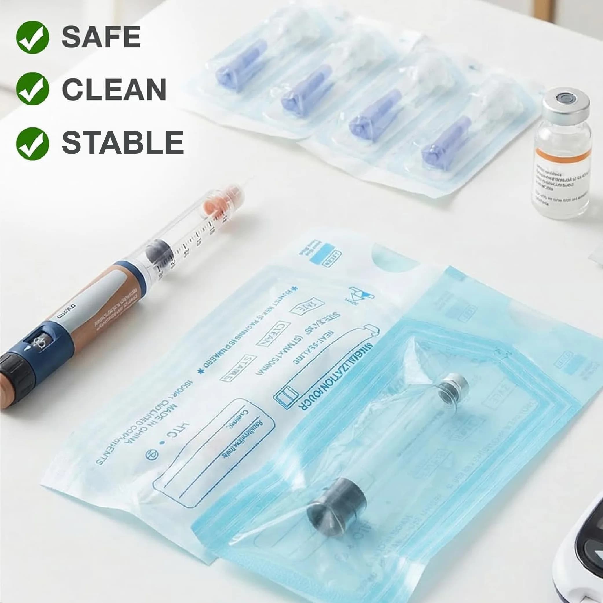 10pcs 3ml Peptide Insulin Pen Cartridge, Individually Packaged 3cc Cartridges Compatible with Reusable Injection V1 & V2 Pens
