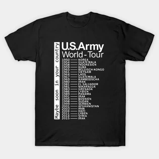 The US Army World Tour T-Shirt 100% Cotton O-Neck Summer Short Sleeve Casual Mens T-shirt Size S-3XL