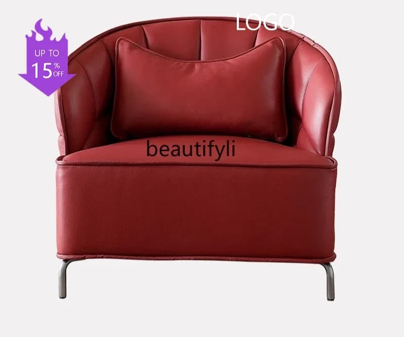 PPP  Art single chair leather sofa chair modern simple light luxury comfortable leisure chair
