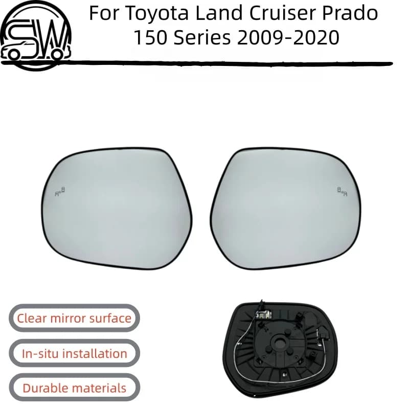 Car Heated Blind Spot Convex Mirror Glass for Toyota Land Cruiser Prado 150 Series 2009 2010 11 12 13 14 15 16 17 18 2019 2020