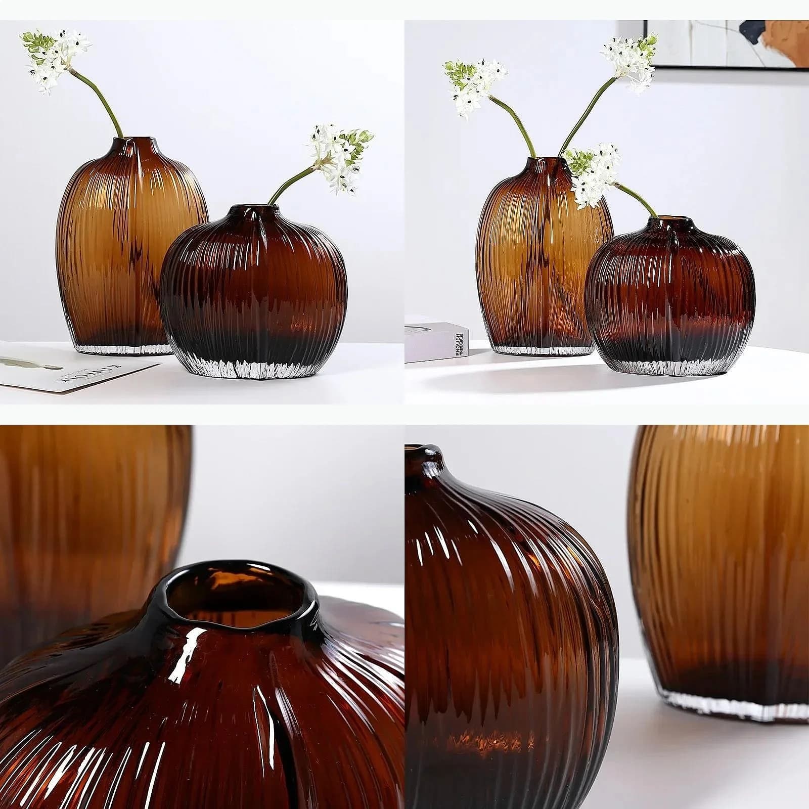 Glass Vase Hydroponic Transparent Flower Pot Desk Decoration Floral Arrangement Aesthetic
