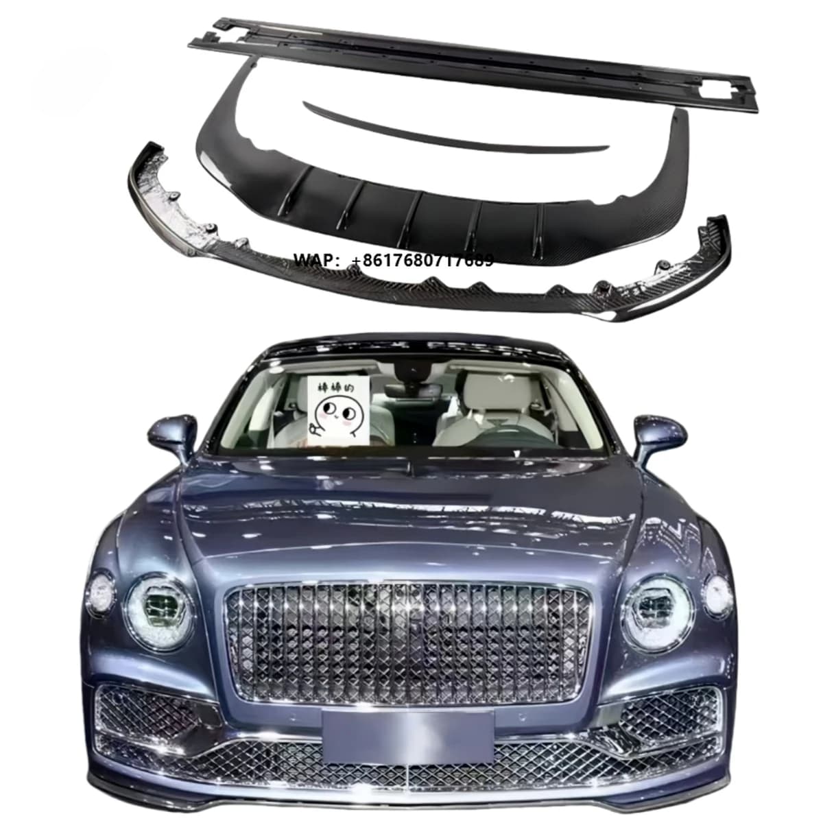 ForHigh Quality OEM Flying Spur Carbon Fiber Bumper Kit New  Front Auto Body Upgrade Exhaust Cut-Outs Plastic Material TT