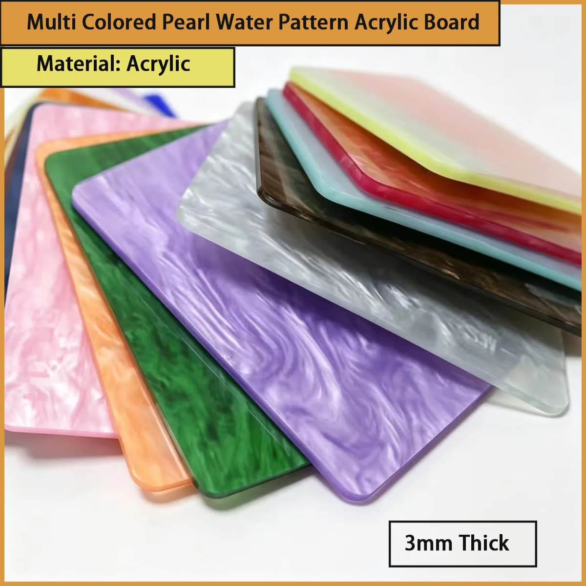 Size 300*200-400*300mm multi-color pearl water pattern acrylic board for lighting backboards, artistic styling, etc