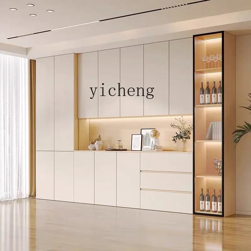 n1 Solid Wood Sideboard Wall-Mounted Entryway Cabinet Space-Saving Dining Room Kitchen Storage Wine Cabinet