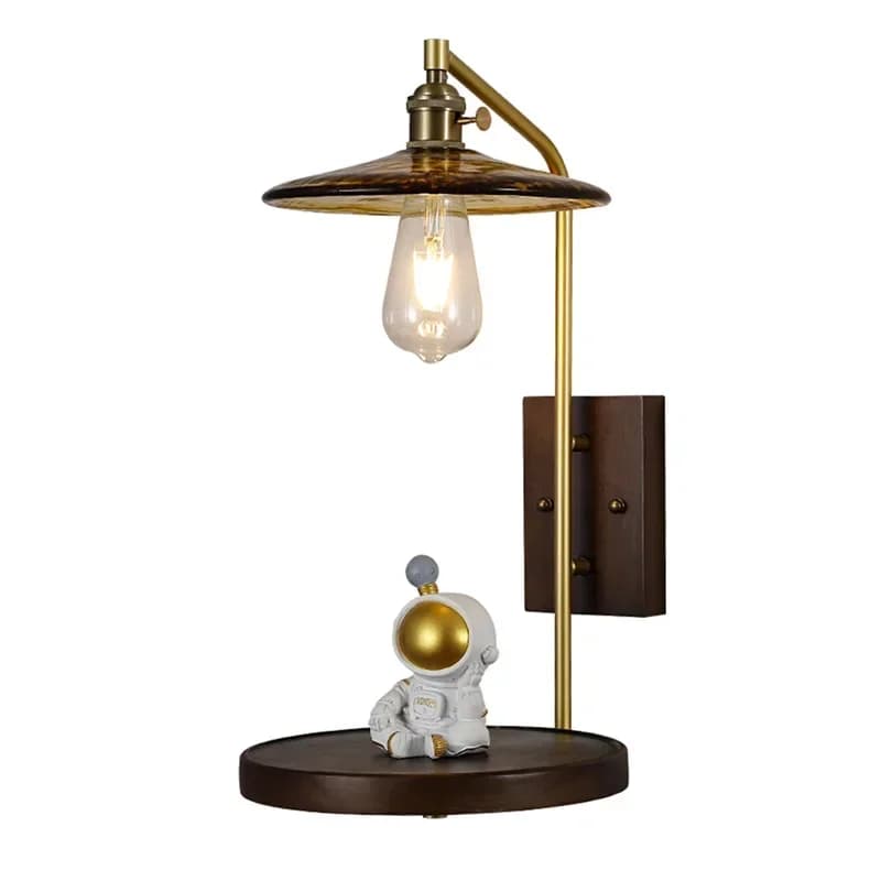 Japanese retro storage wall lamp wabi sandy wind solid wood bedroom study bedside with countertop wall lamp ambient lamp