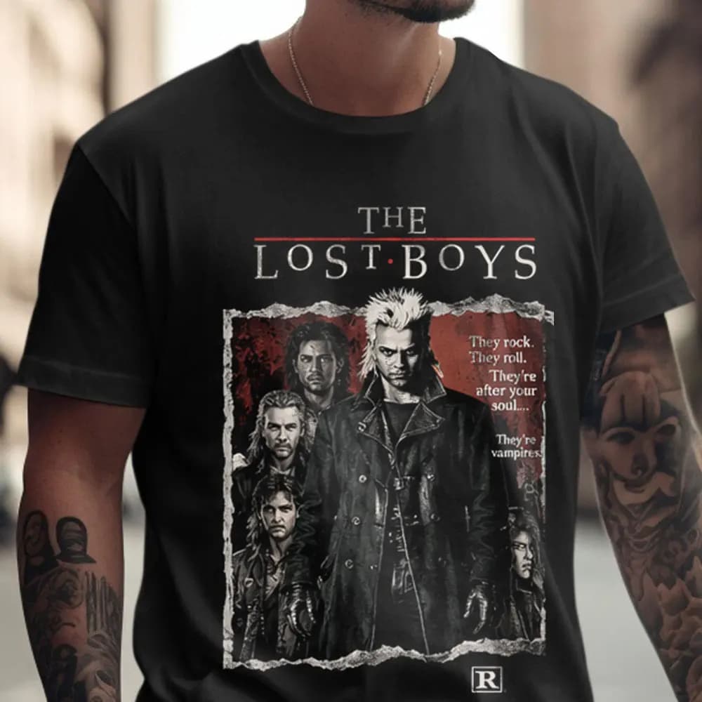 The Lost Boys Retro Vampire Horror Movie T-Shirt Vintage 80s Gothic Graphic Tee 0521 Streetwear Unisex Tee Short Sleeve Tops