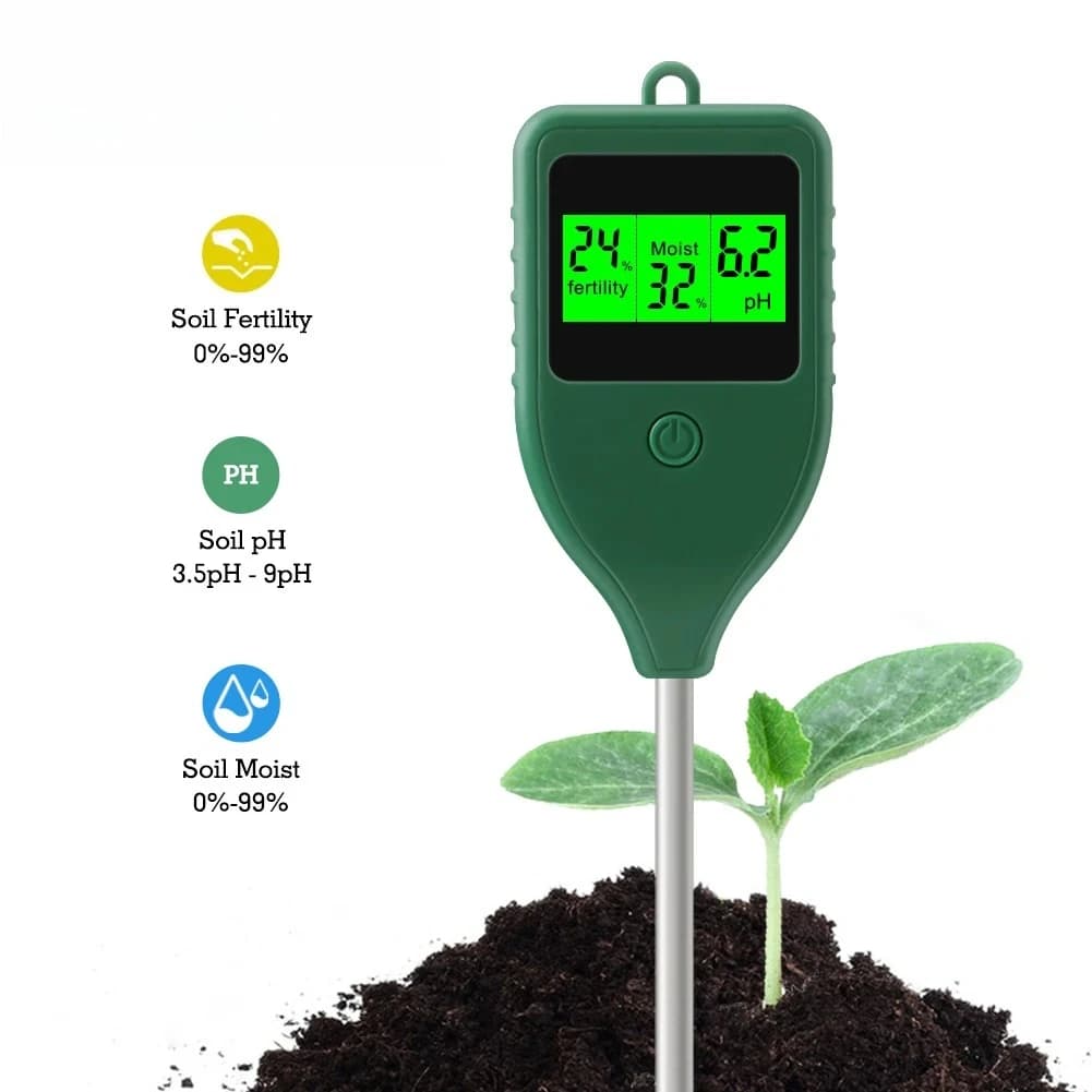 Digital Soil Fertility Detector 3-in-1 Garden Fertility/Moisture/pH Soil Tester for Orchards, Home Balconies, Indoor Plants
