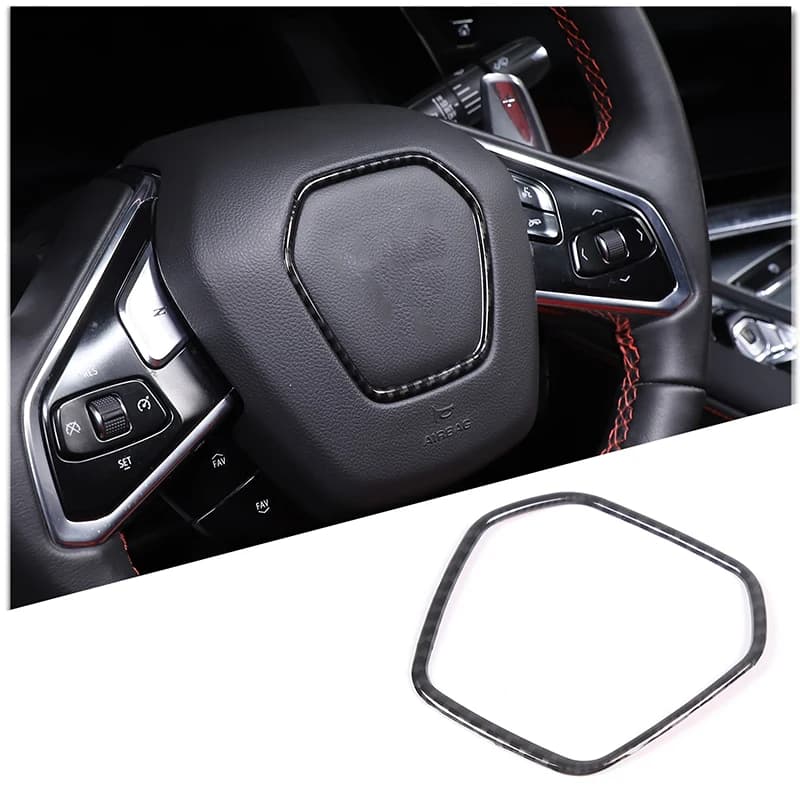Steering Wheel Emblem Trim Ring Steering Wheel Panel Bezel Cover Car Interior Accessories For Chevrolet Corvette C8 2020-2026