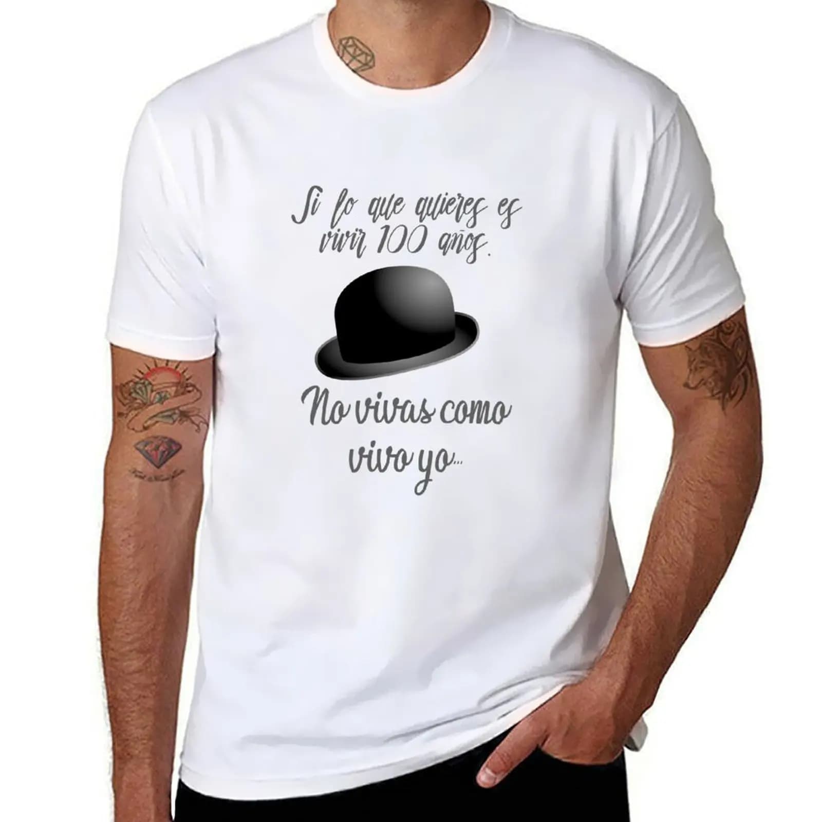 Song Joaquín Sabina, if you want to live 100 years T-Shirt cotton t shirt pack t shirt man luxury T-Shirt