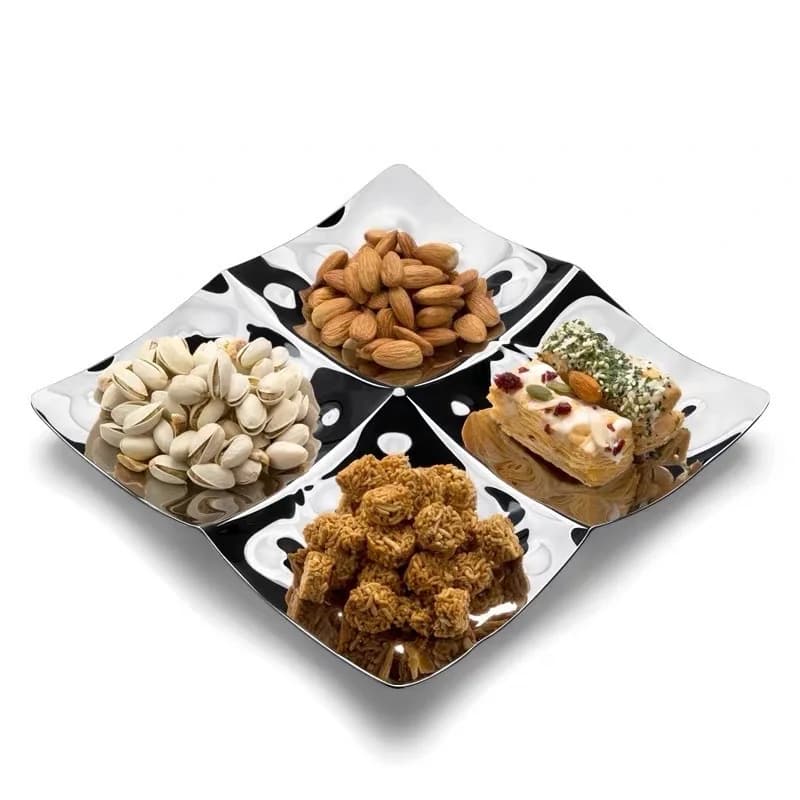 European table fruit plate creative light luxury snack plate candy dried fruit nuts compartment tray snack is exquisite simple