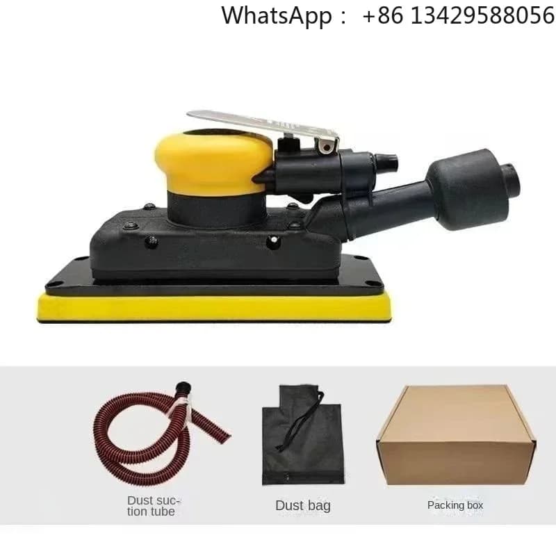 Dust Removal And Dry Grinding Machine 70mm * 198mm Rectangular Pneumatic Sandpaper Automotive Putty Polishing Machine