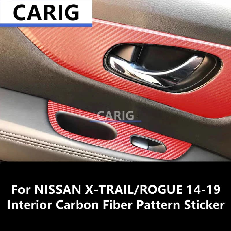 For NISSAN X-TRAIL/ROGUE 14-19 Interior Carbon Fiber Pattern Sticker Protective Film Modification Accessories