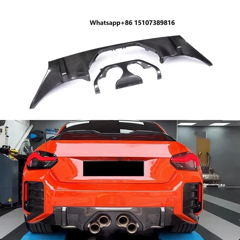 For G87 M2 CS 2023-2026 Dry Carbon Fiber MP Style Rear Back Lower Bumper Lip Diffuser Cover Protector 51125A46B54