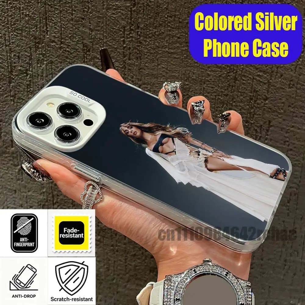 For iPhone 14 16 12 15 13 17 11 E Pro Max Plus Air Mini For Tini Martina Stoessel Phone Case White Silver Shell