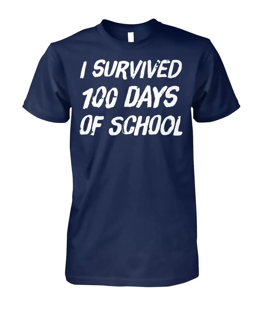 I Survived 100 Days of School. Funny Saying Letter Printed T-Shirt Summer Cotton Short Sleeve O-Neck Men's T Shirt New S-3XL