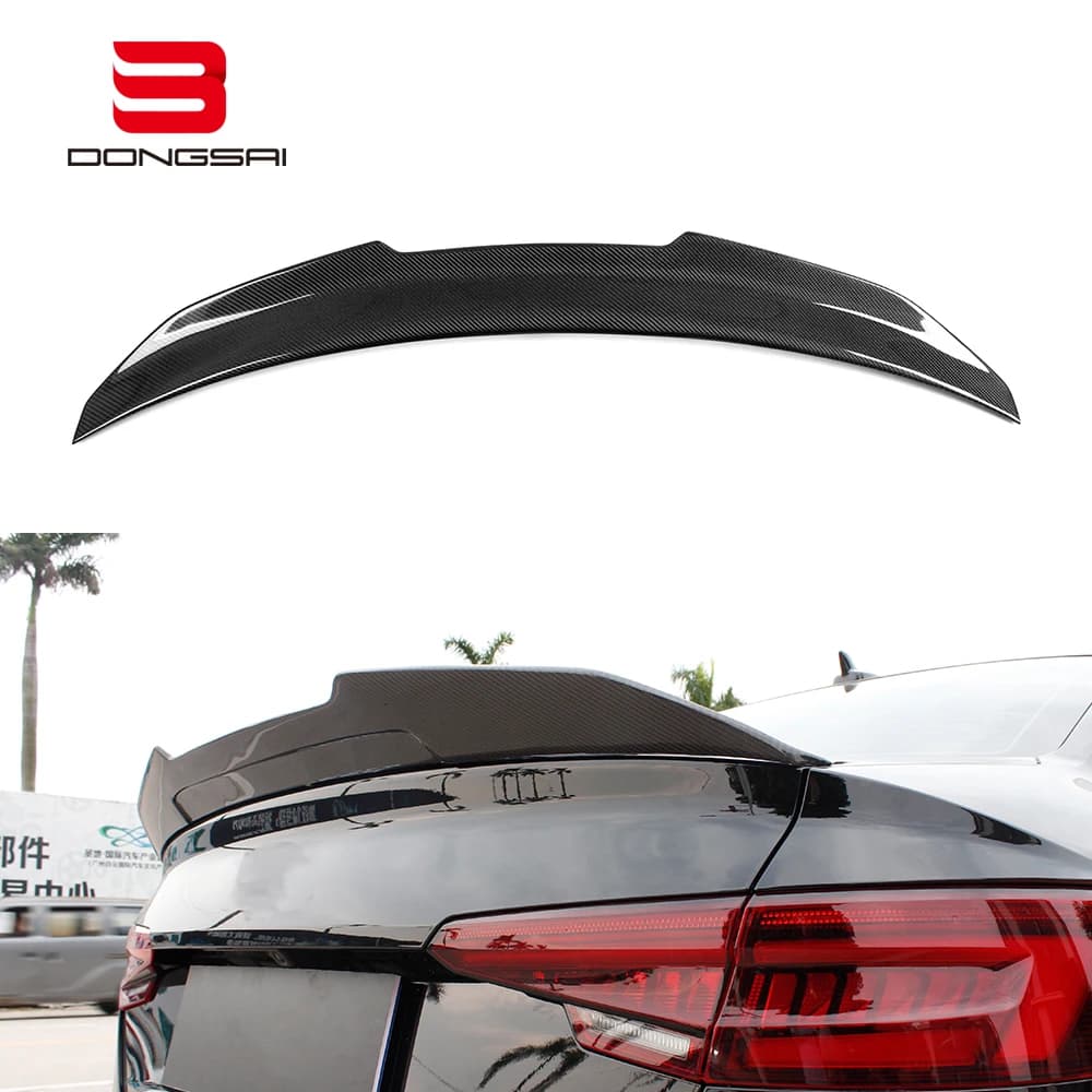Carbon PSM Style Rear Trunk Wing Lip Boot Spoiler Ducktail For Audi A4 S4 RS4 B9 2017+