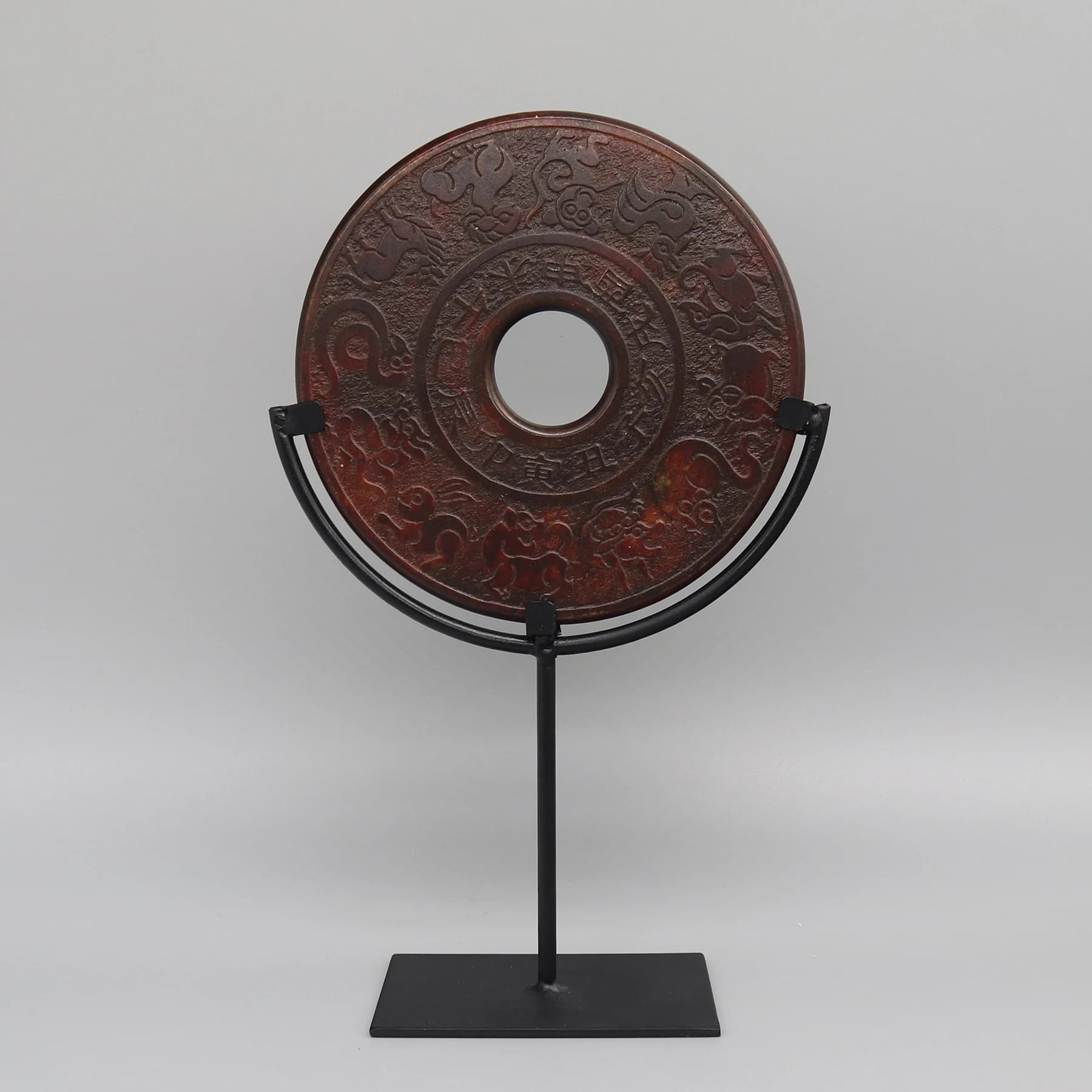 Jade Disc, Round Fortune Stone Display, Decorative Natural Stone, Home Decoration