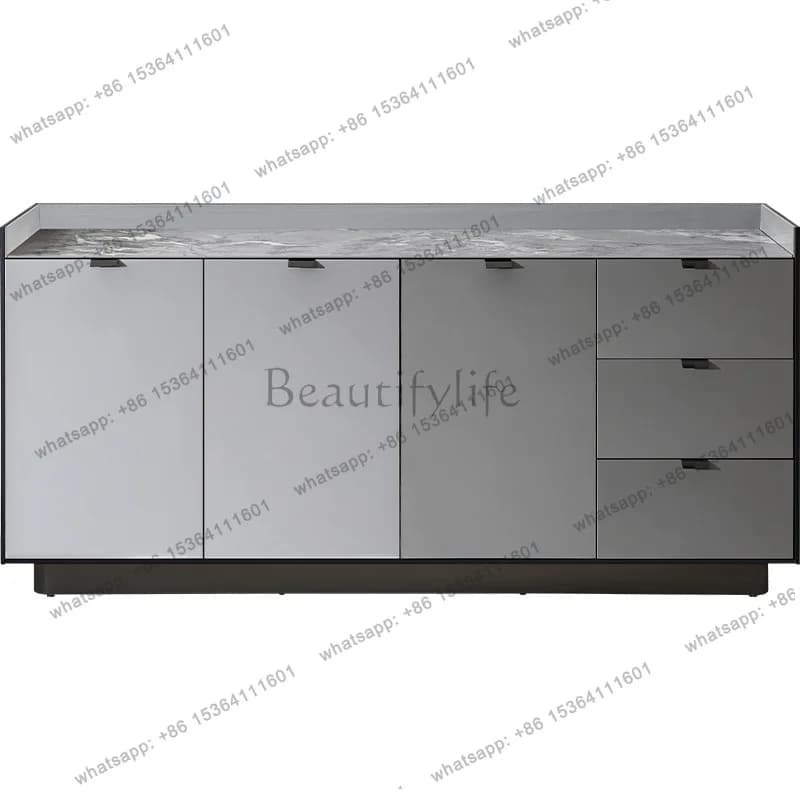PG Italian minimalist solid wood paint dining side light luxury high-end high-end side cabinet living room modern dining room
