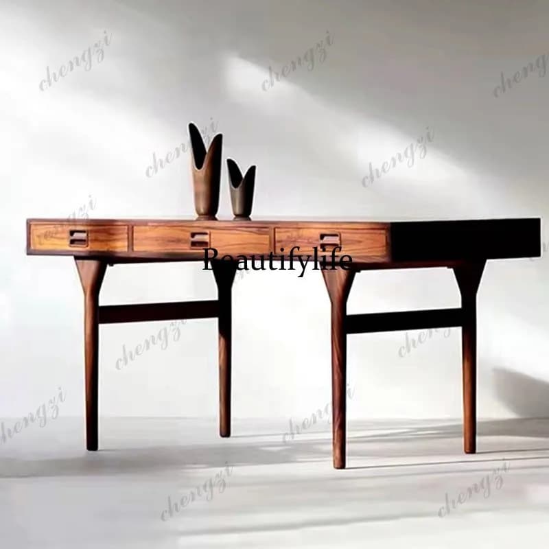 Medieval solid wood desk Nordic writing desk Vintage desk