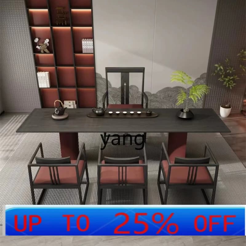 LH  Kung Fu tea table modern simple solid wood black tea table and chair combination