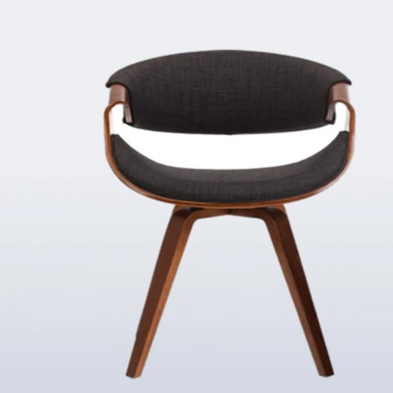 Solid wood dining chair small apartment balcony casual dining chair curved wood chair