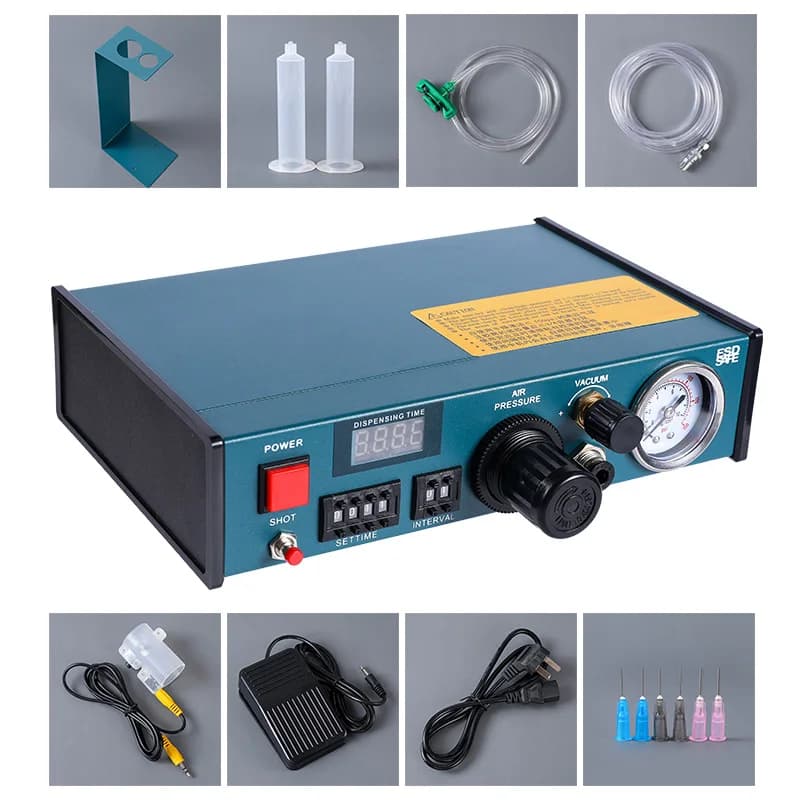 Auto Glue Dispenser and Precise Digital Control Glue Machine 220V 983A Drip Dropper Controller, Precision Adhesive Applicator