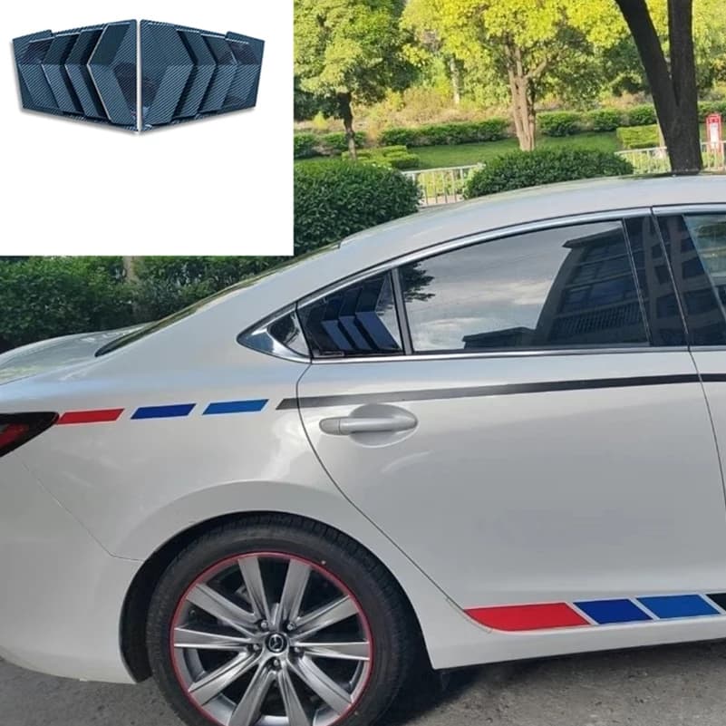 Car styling For MAZDA 6 Sedan 2014-2022 Rear Door Window Louver Shutter Vent Cover Trim Car Styling Decorative Auto Accessory